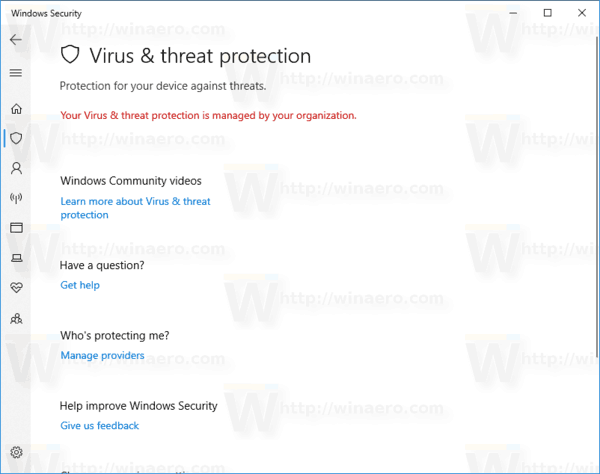 Windows 10 Защитник Windows отключен 2