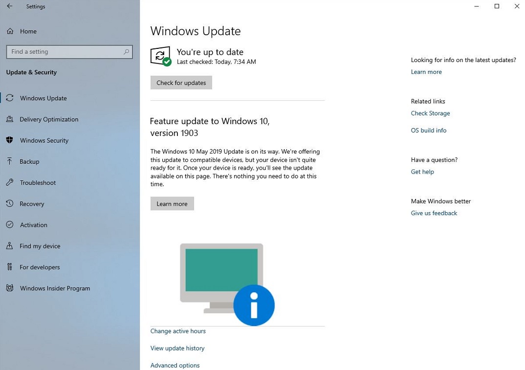 Windows 10 версии 1903 1