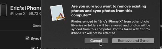 Remove Existing Photos Confirmation