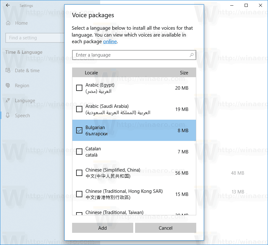 Windows 10 Add Speech Voice 2
