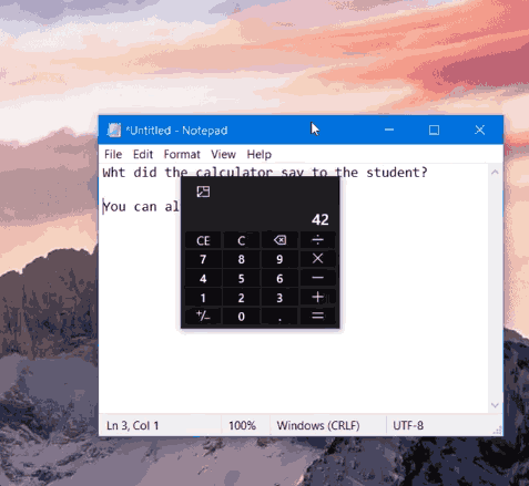Windows 10 Calc Widget