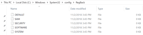 Zero Size Backup Files