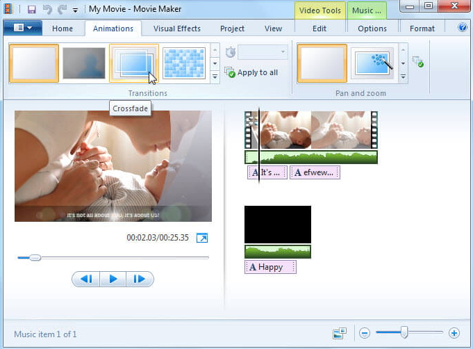 Windows Movie Maker Add Transition