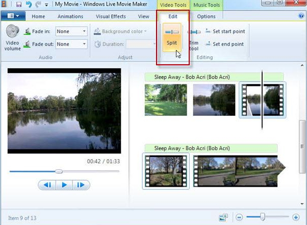 Windows Movie Maker Split Video