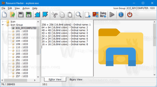 Find Icon Group In Resource Hacker