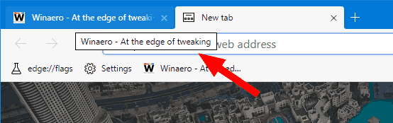 Microsoft Edge Default Tooltips