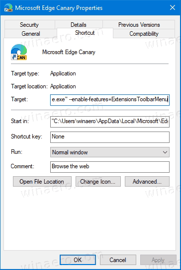 Microsoft Edge Enable Extension Menu Button