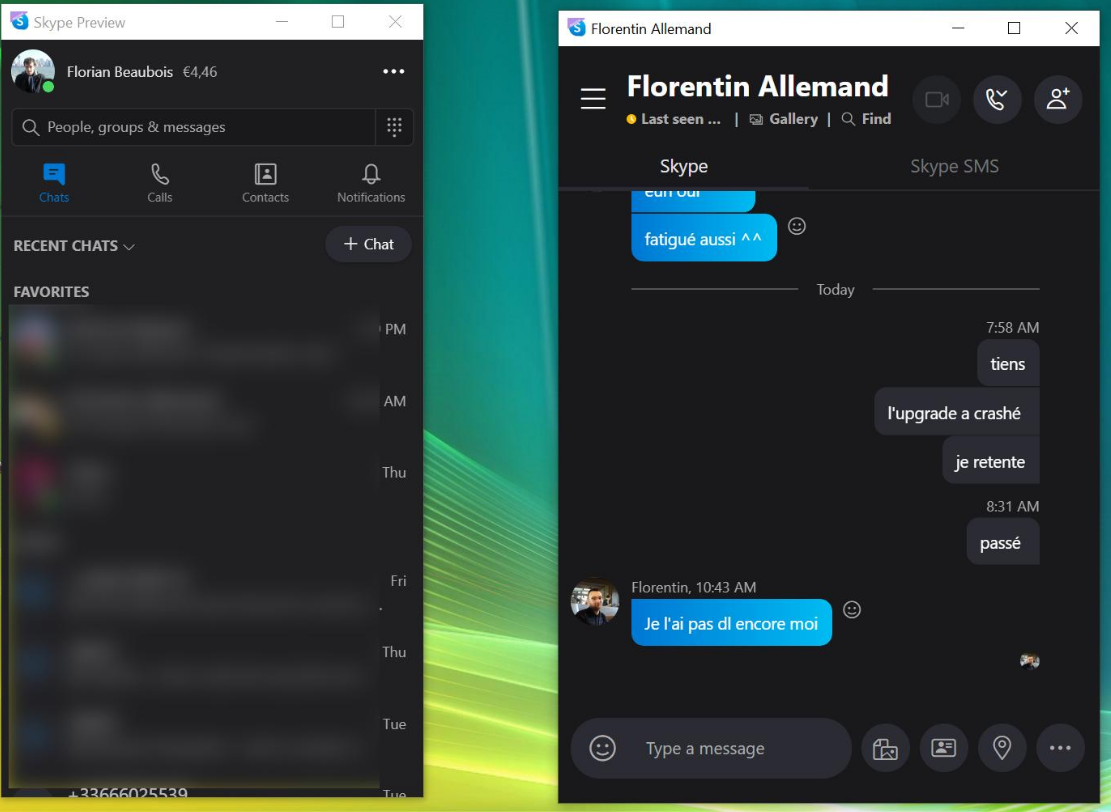 Skype Split View 2