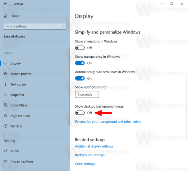 Windows 10 Отключить обои рабочего стола