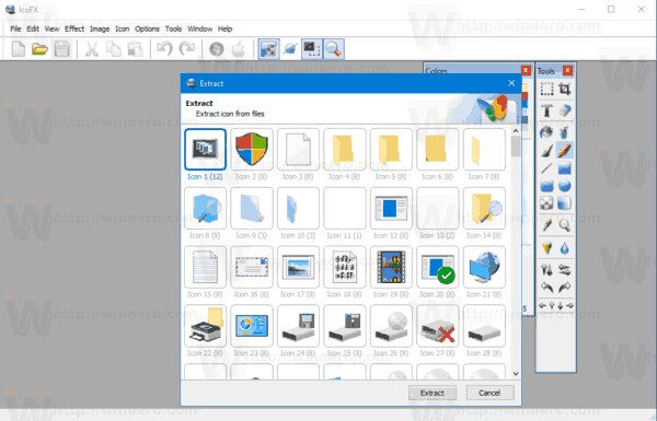 Windows 10 IcoFX Browse Icon Resources