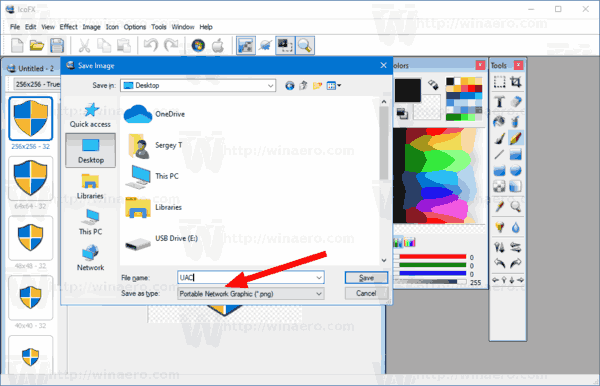 Windows 10 IcoFX Save Single Icon