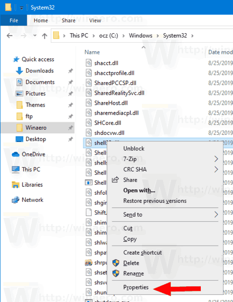 Windows 10 Icon File Properties Menu