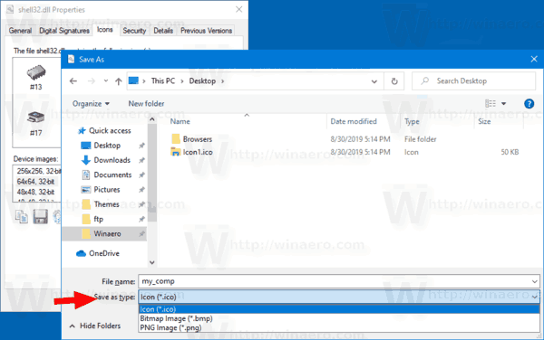 Windows 10 Save Extracted Icon From File With IconViewer