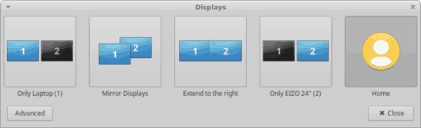 Профили отображения Xfce4
