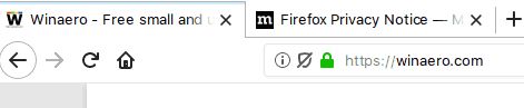 Экран отключения блокировки содержимого Firefox