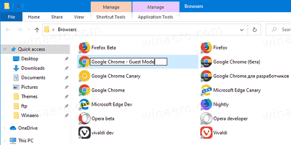 Google Chrome Create Guest Window Shortcut