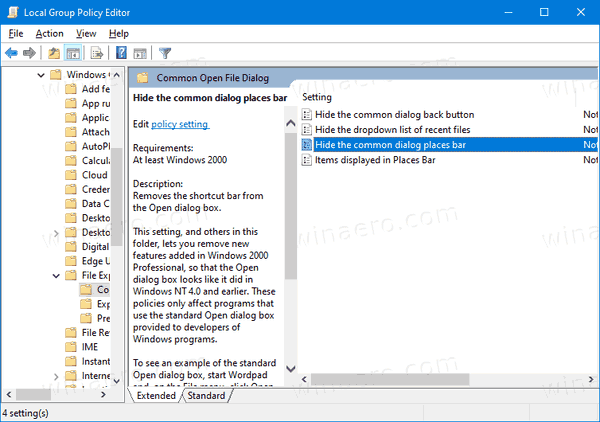 Group Policy Places Bar 1