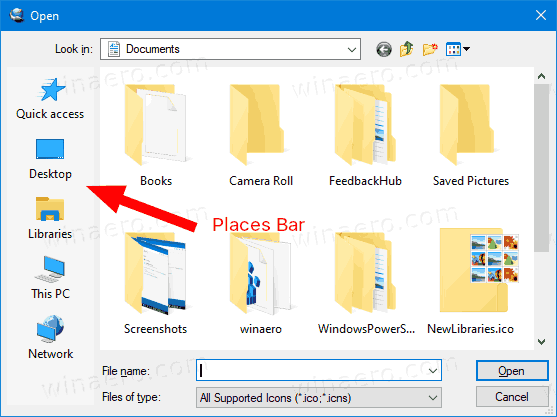 save default file locations windows 10 desktop