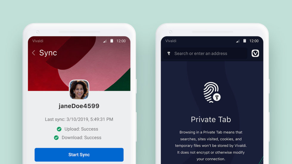 Vivaldi Android Private Tab
