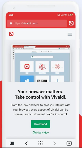 Снимки Android Vivaldi