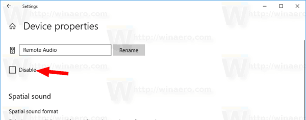 Windows 10 Disable Sound Device