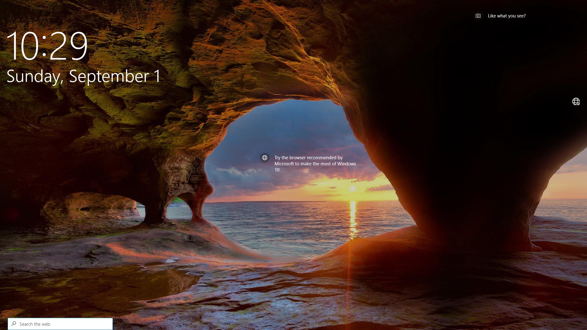 Новый макет экрана блокировки Windows 10, сборка 18970