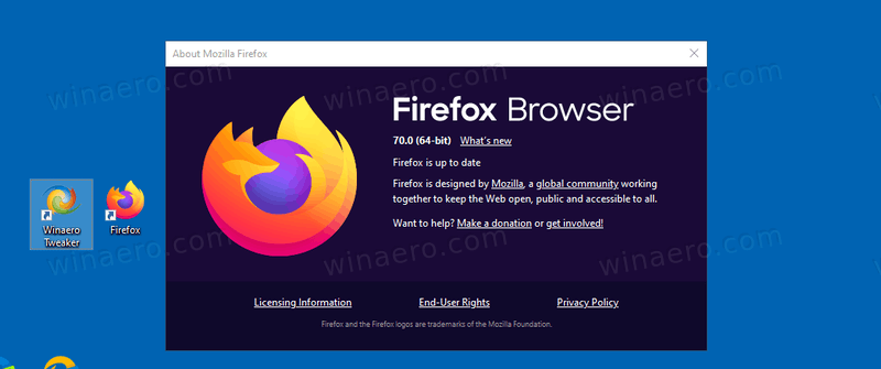 Firefox 70 About