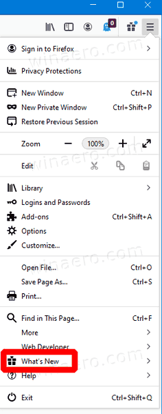 Firefox 70 Menu Whats New