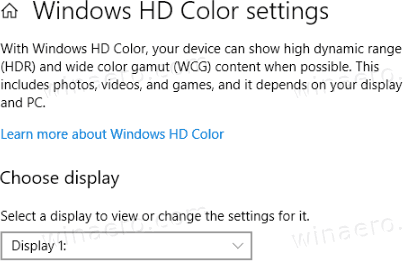Windows 10 Windows HD Color Display