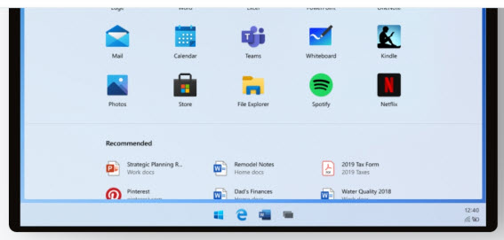 Windows 10x Startscreen
