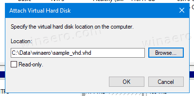 Управление дисками Подключить VHD 2