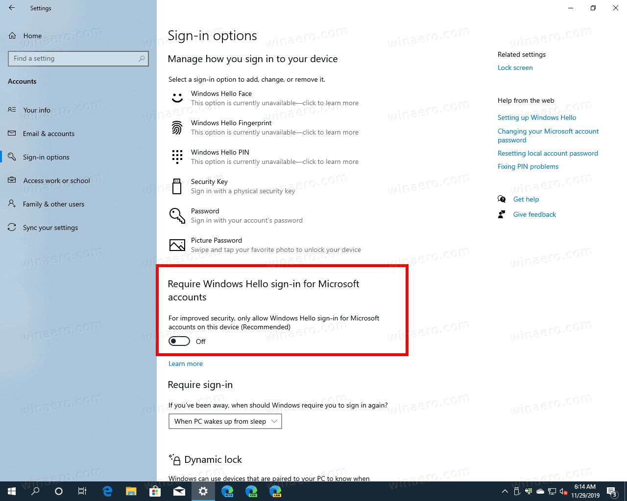 windows 10 pin login disappeared