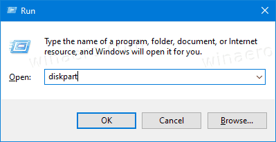 Windows 10 Запустите Diskpart