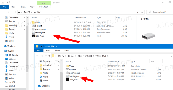 Windows 10 Subst Virtual Drive Contents