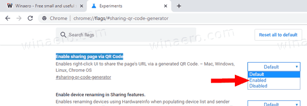Chrome QR Code Generator Flag