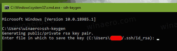 Generate SSH Key In Windows 10 Step 1