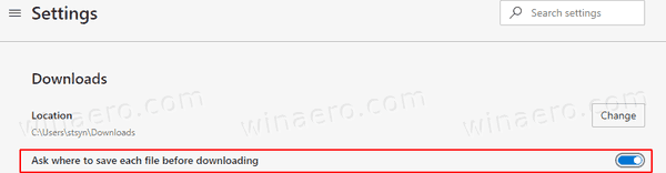 Make Microsoft Edge Ask Where To Save Downloads