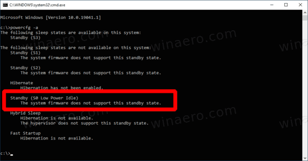 Windows 10 Modern Standby Is Not Supported