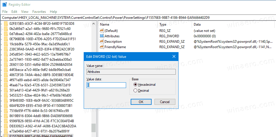 Windows 10 Networking Connectivity In Standby Power Options Registry