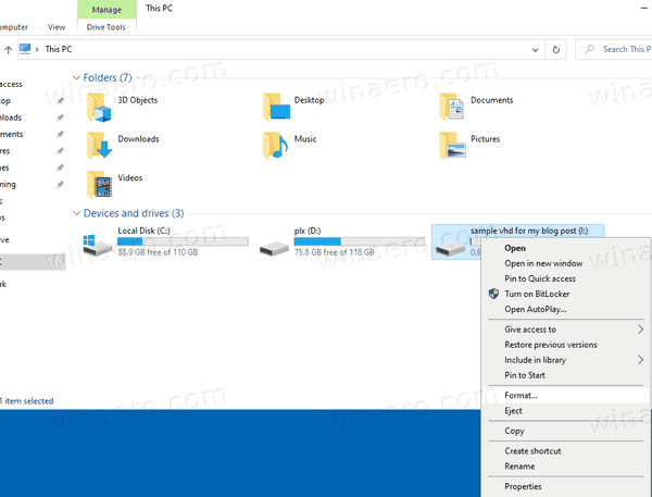 Windows 10 Отключить VHD