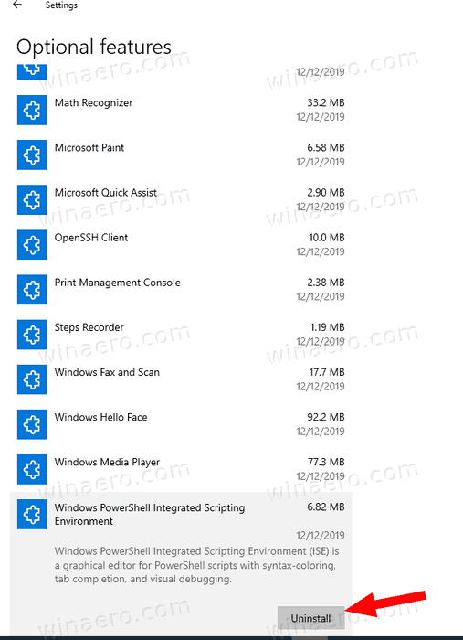 Windows 10 Uninstall Poweshell Ise Settings