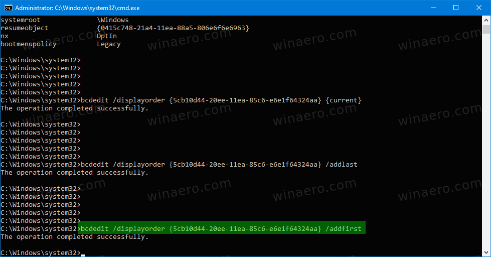 Change Boot Display Order Windows 10 Add First