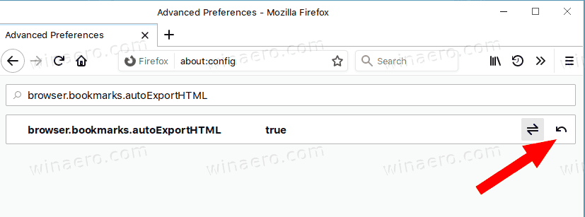 Firefox Reset AutoExport Bookmarks Option