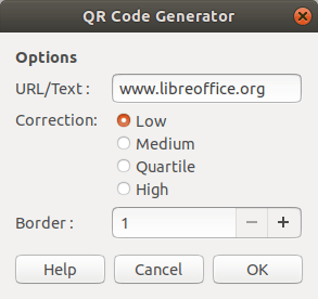 LibreOffice 6.4 QR Code Generator