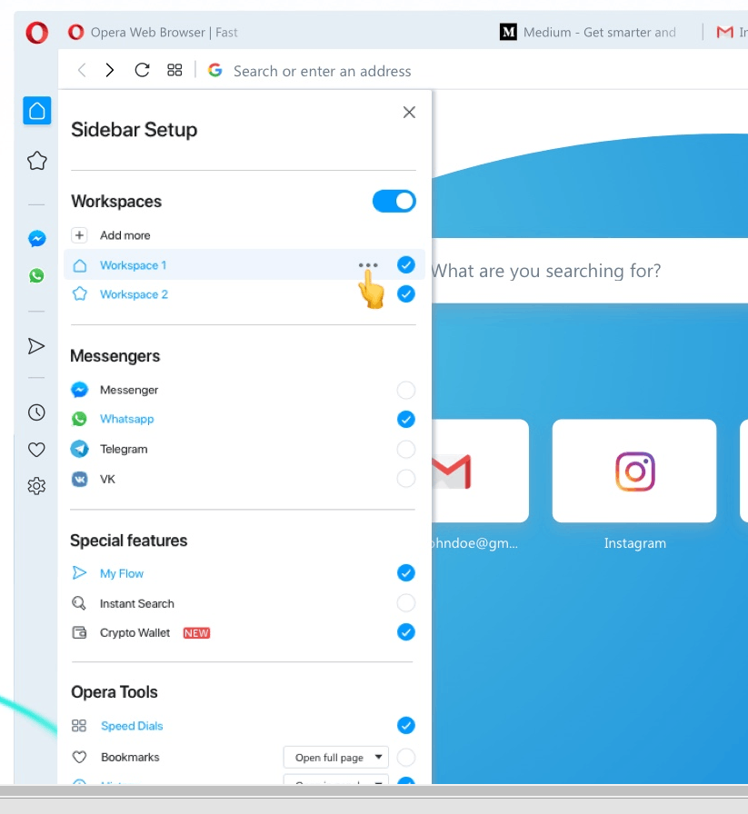 Opera 67 New Sidebar