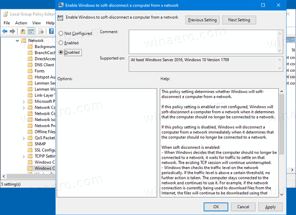 Windows 10 Disable Soft Disconnect 2