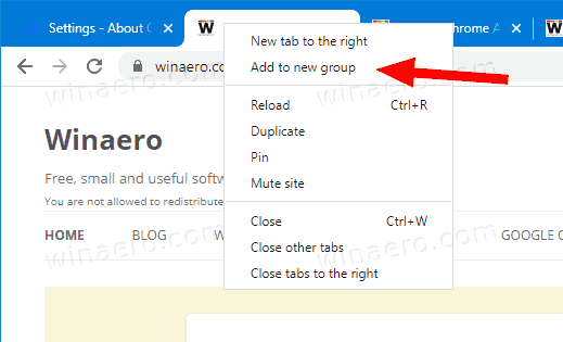 Chrome Use Tab Group 1