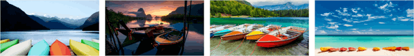 Разноцветные лодки PREMIUM Stripe