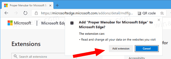 Edge Confirm Proper Menubar Extension Installation