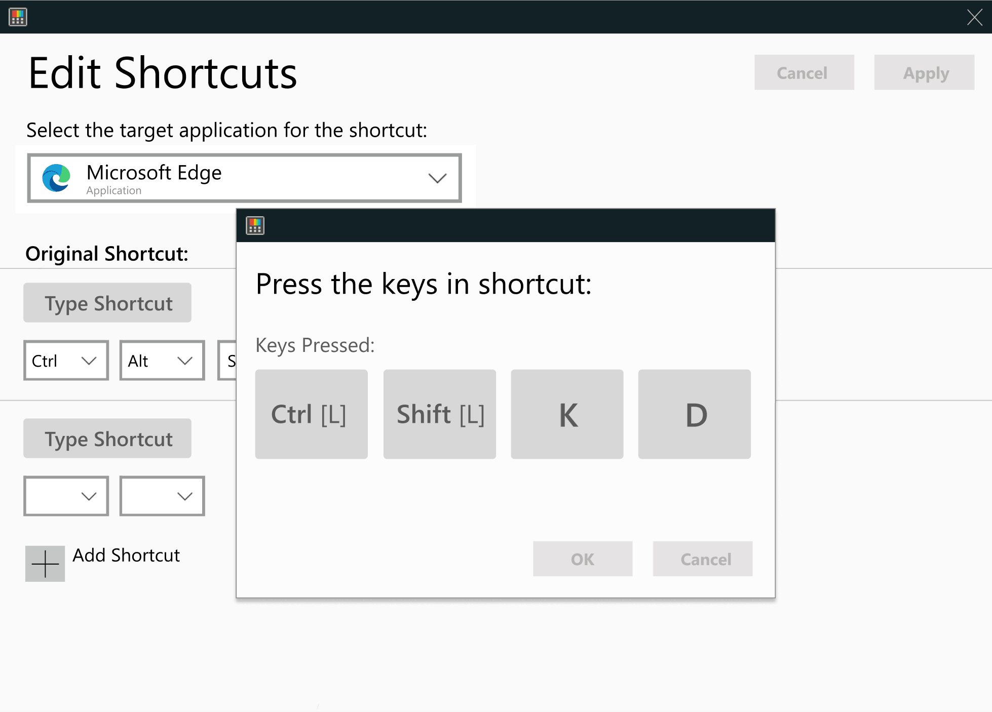 Powertoys Keyboard Manager Ui Editshortcut2